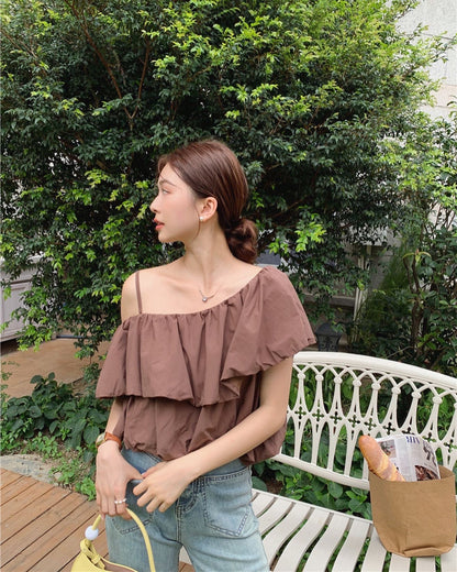 one-shoulder strap top