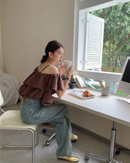 one-shoulder strap top