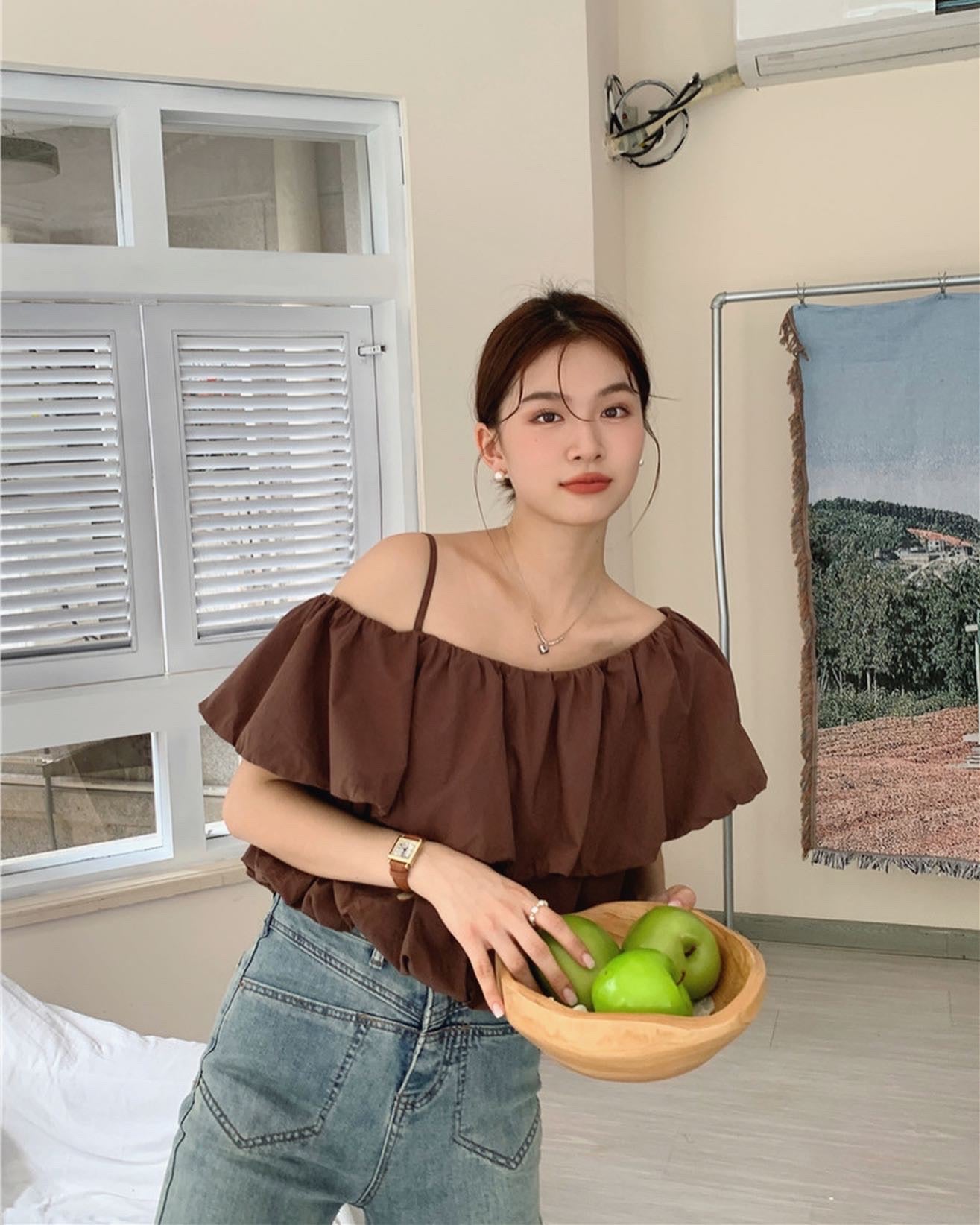 one-shoulder strap top