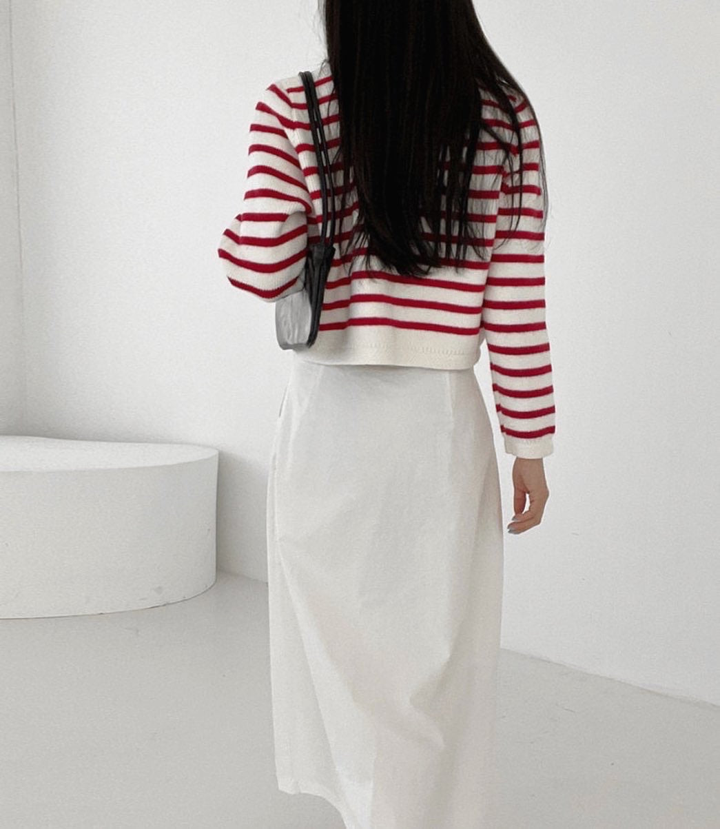 ボーダーニットカーディガン