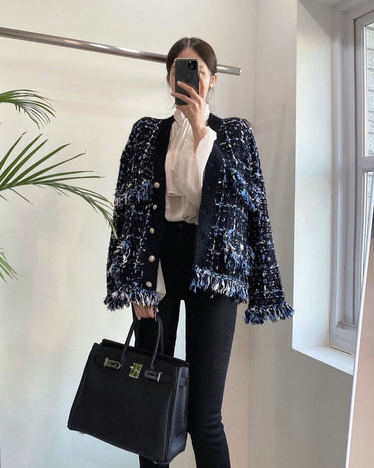 Vintage V-neck Multicolor Knit Cardigan