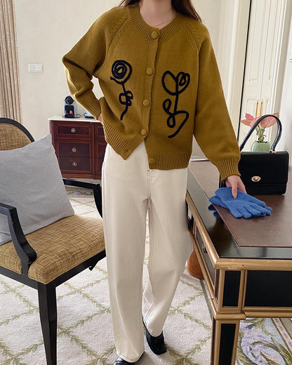 刺繍花花ジャケット