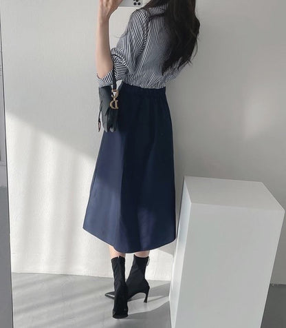 法式修腰恤衫連身裙