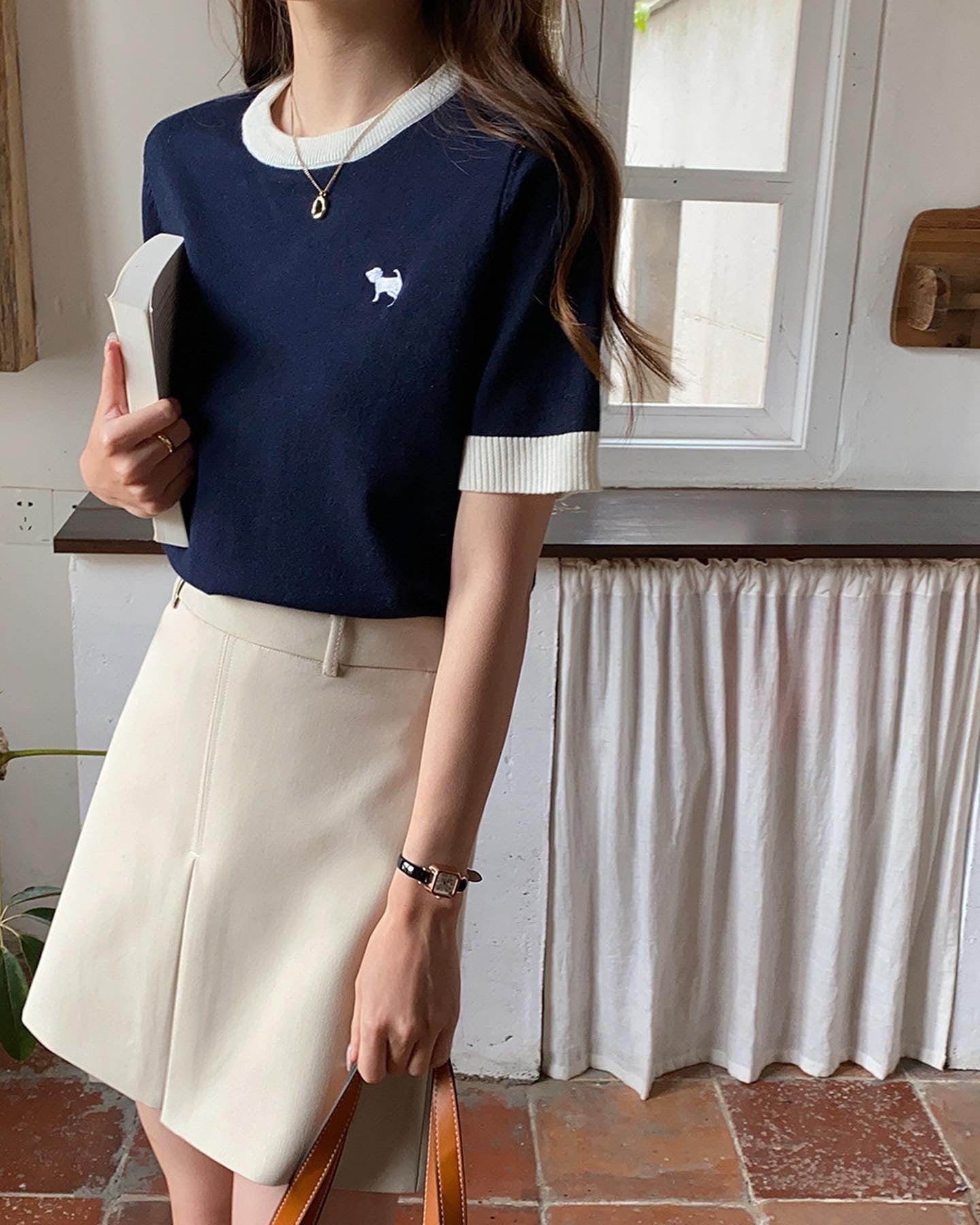 子犬ニットTシャツ