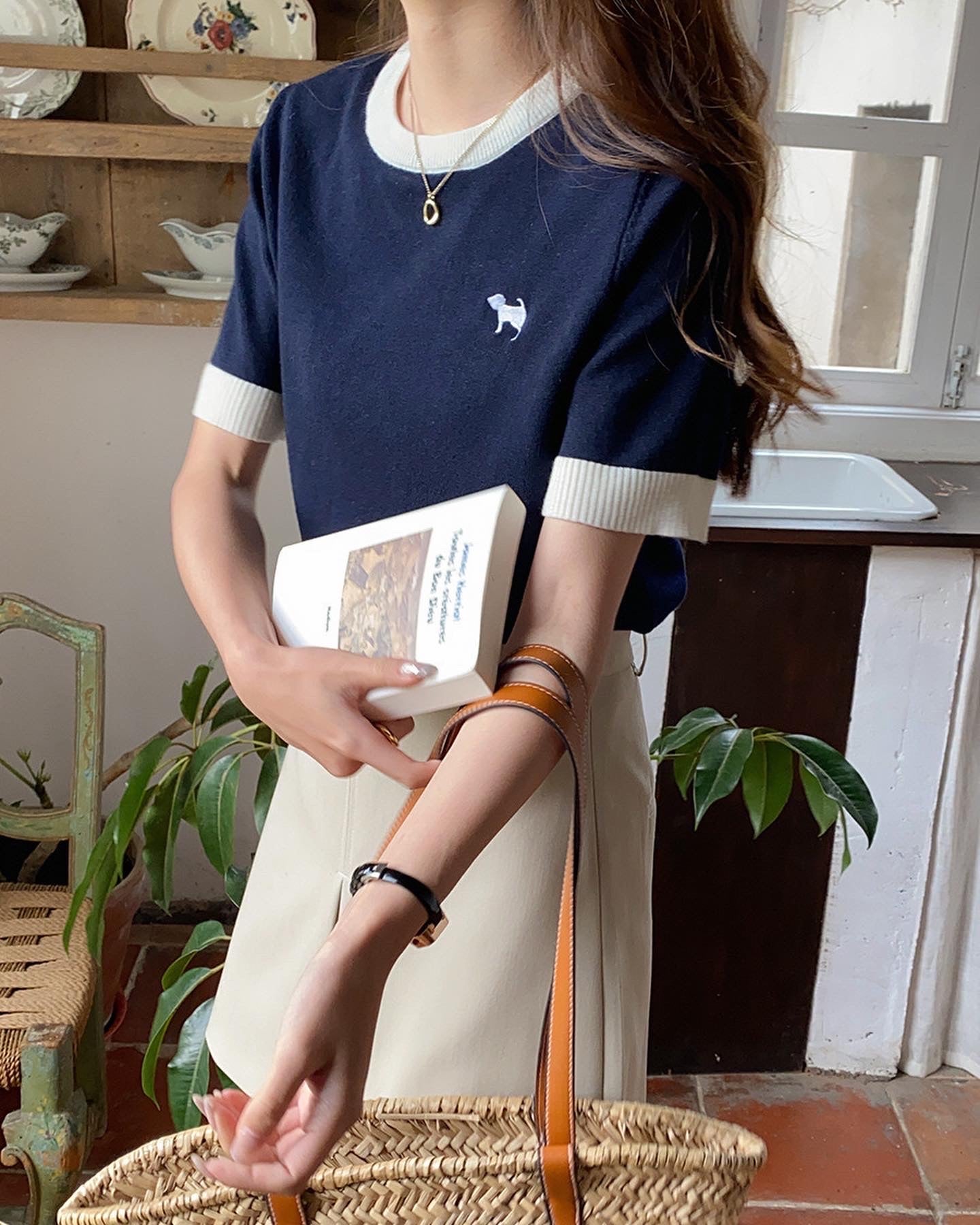 子犬ニットTシャツ