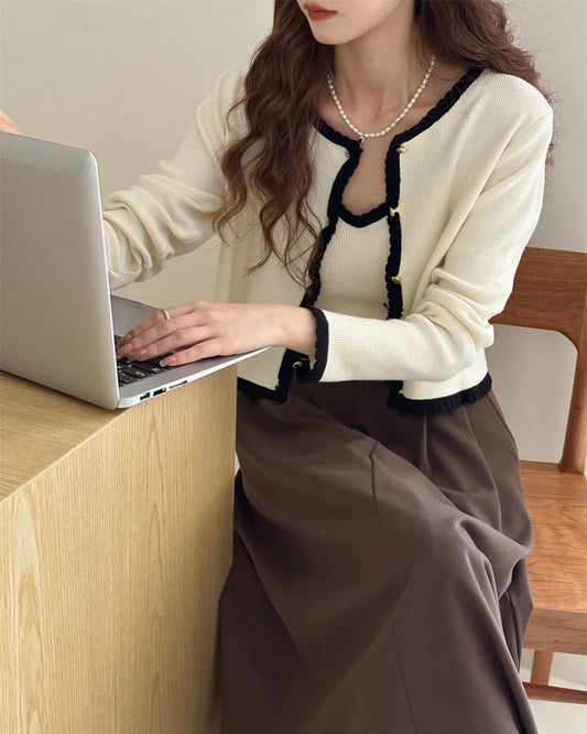 法式花花邊吊帶+外套set