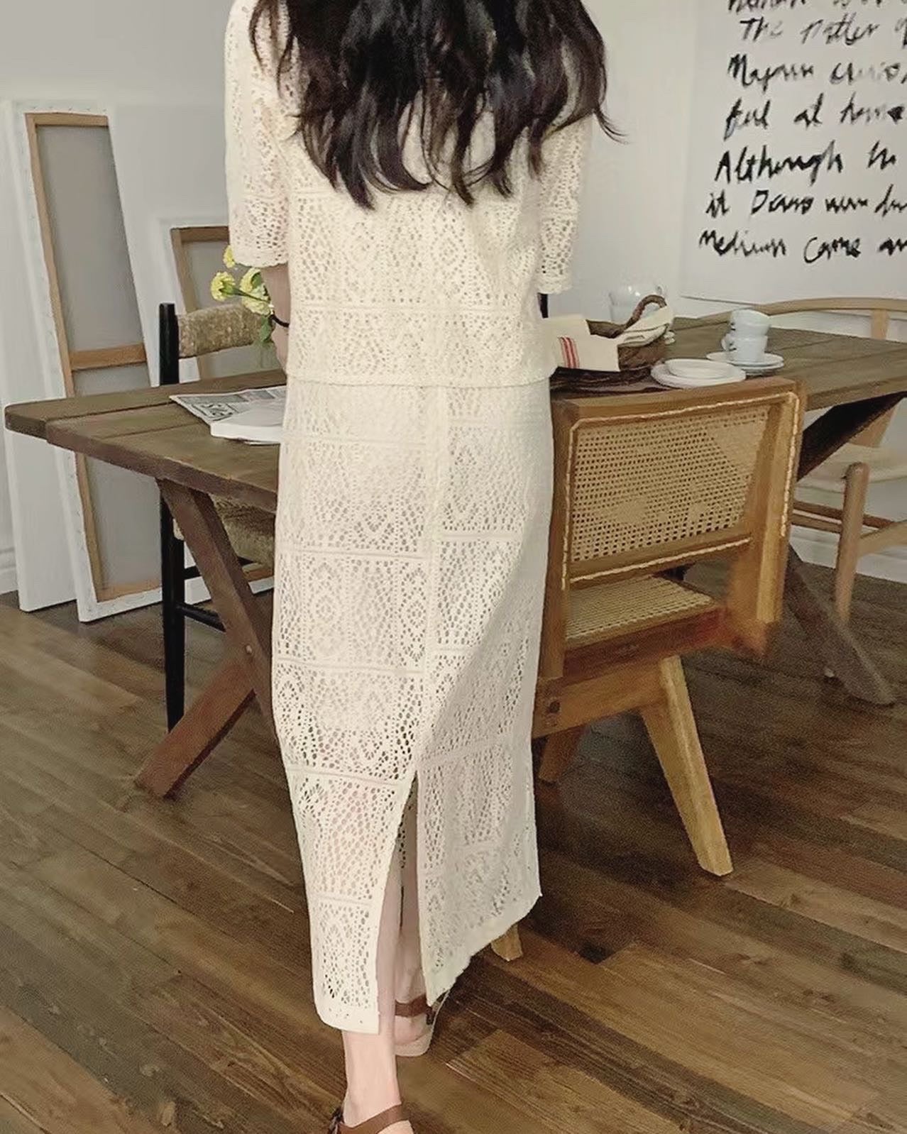 French-style shirt top + suspender dress