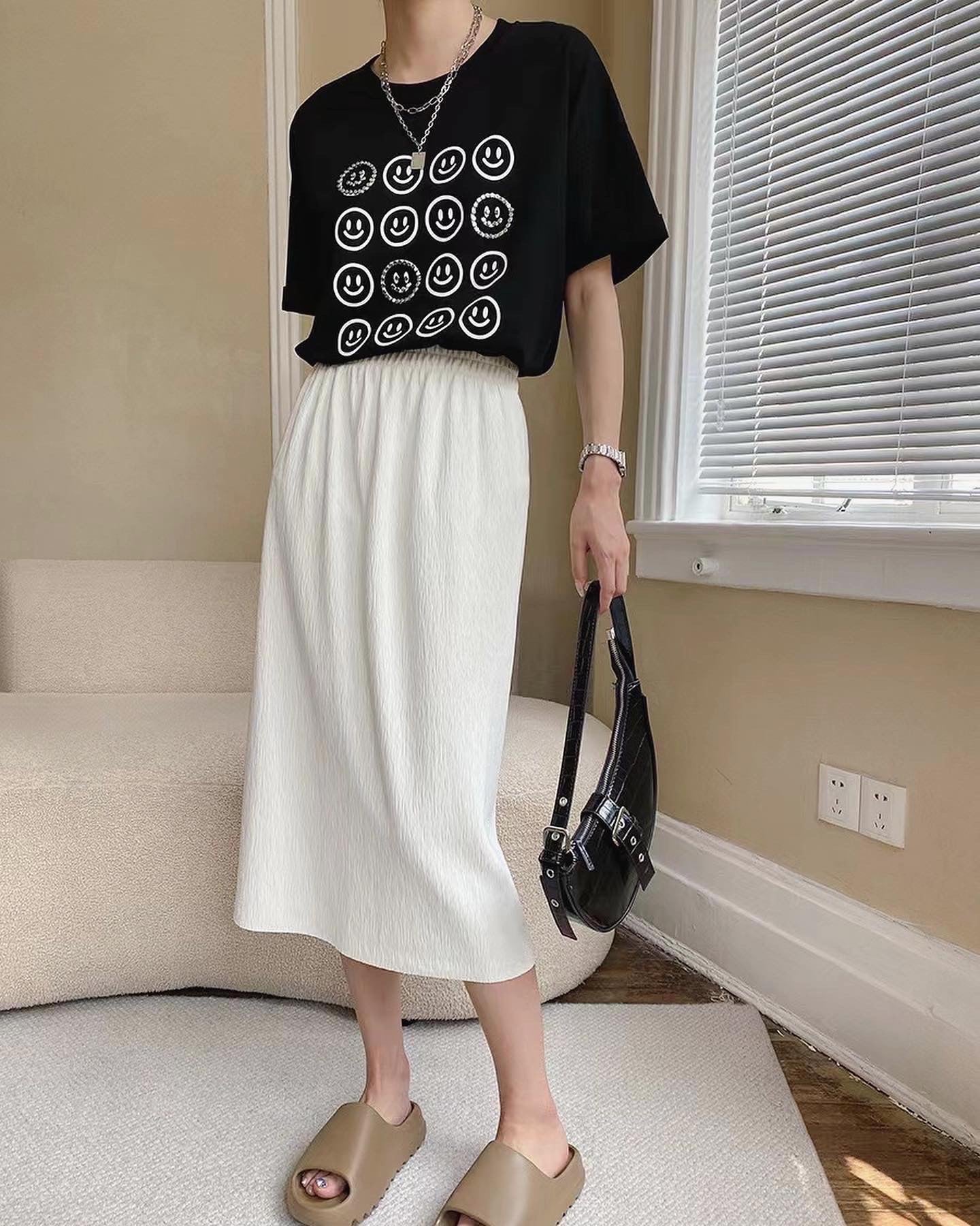 Beaded Smiley Face T-Shirt