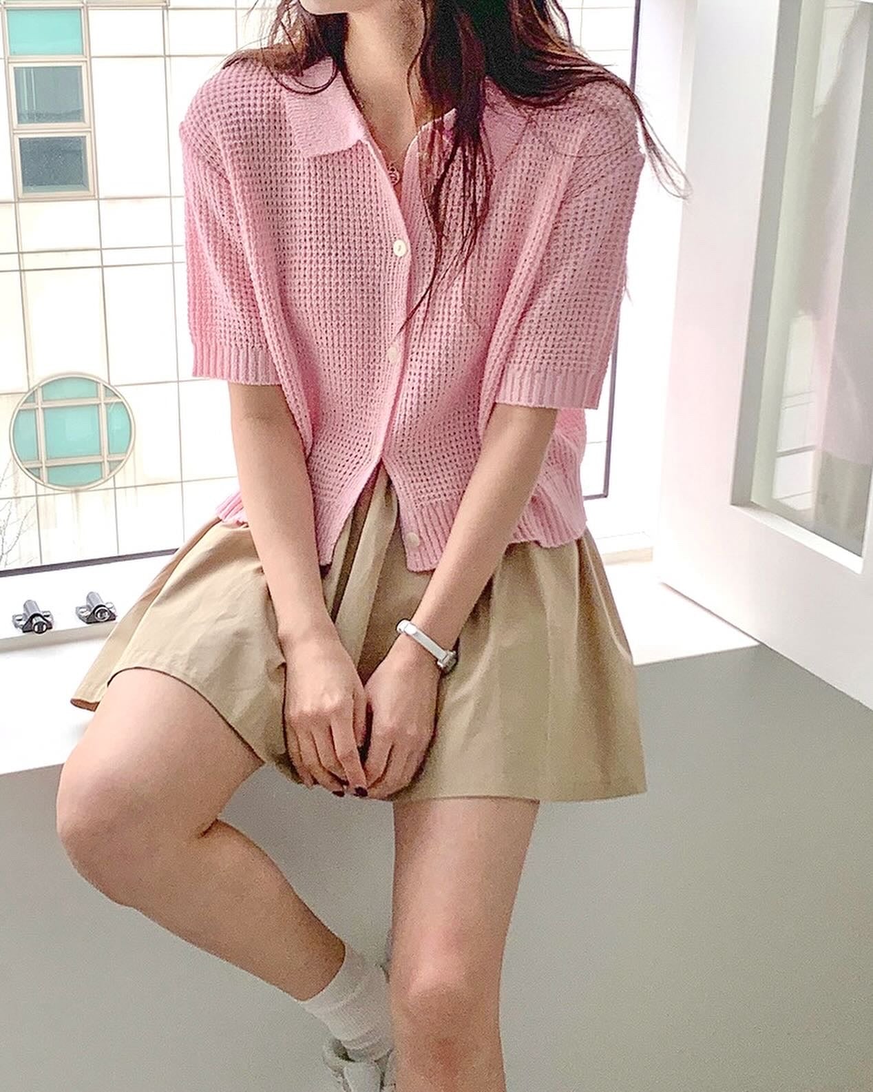 翻領針織開樓top