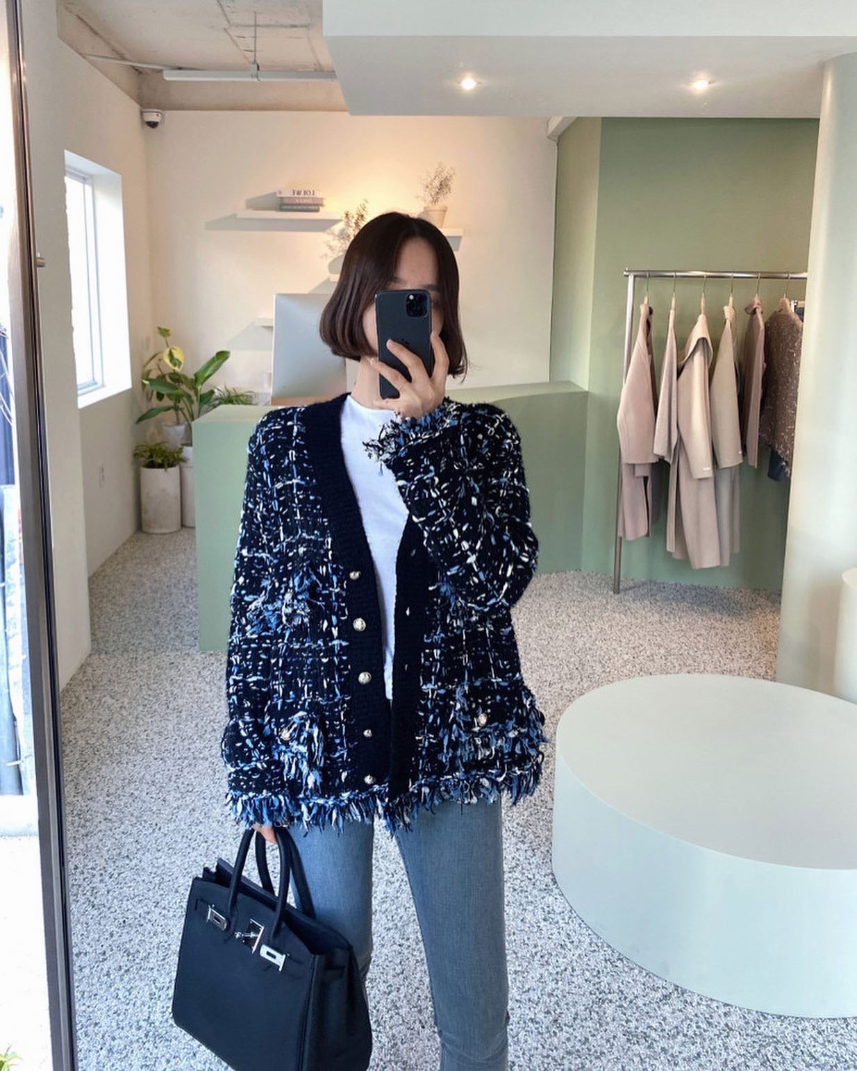 Vintage V-neck Multicolor Knit Cardigan