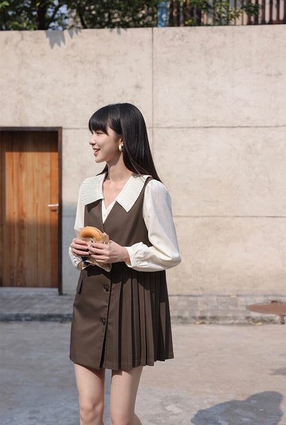 風琴領恤衫套裝裙