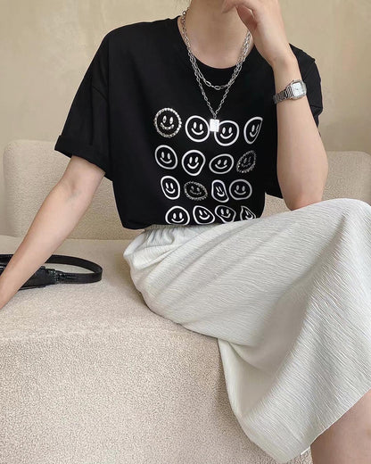 Beaded Smiley Face T-Shirt