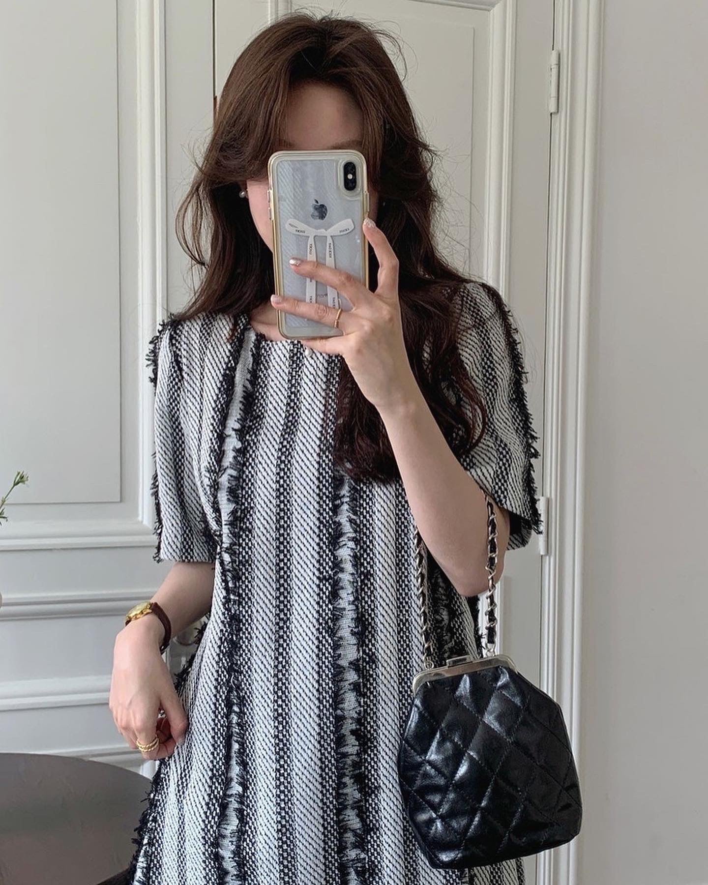 Short-sleeved Fringe Dress