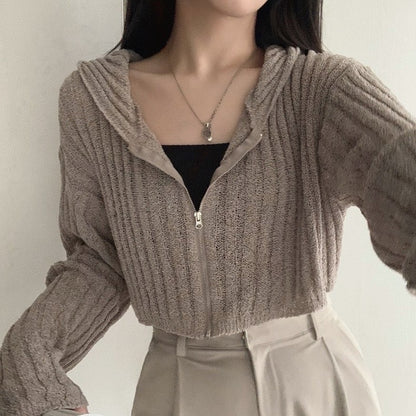 ショートジップアップニットジャケット