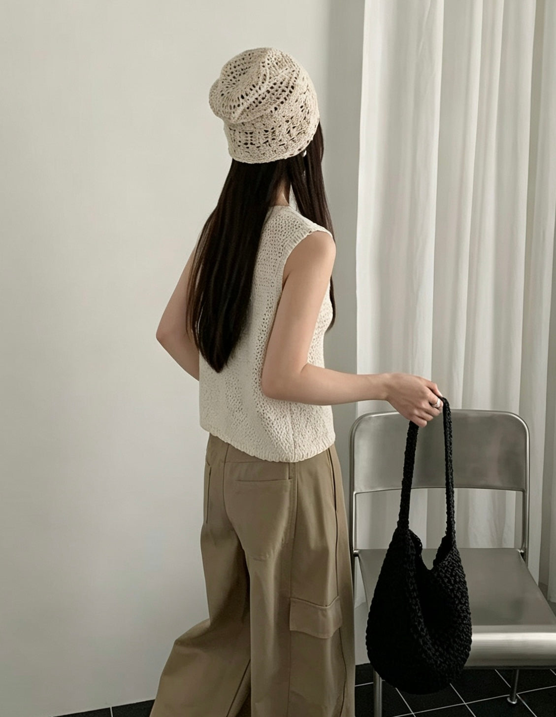 Macaron Floral Knit Vest