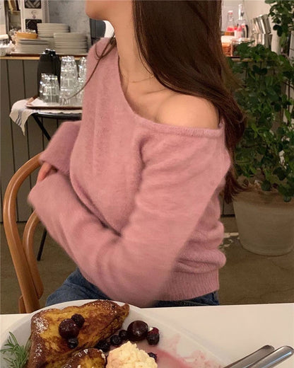 off shoulder針織冷杉top