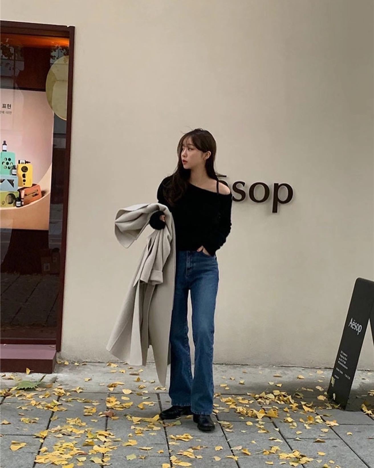 off shoulder針織冷杉top