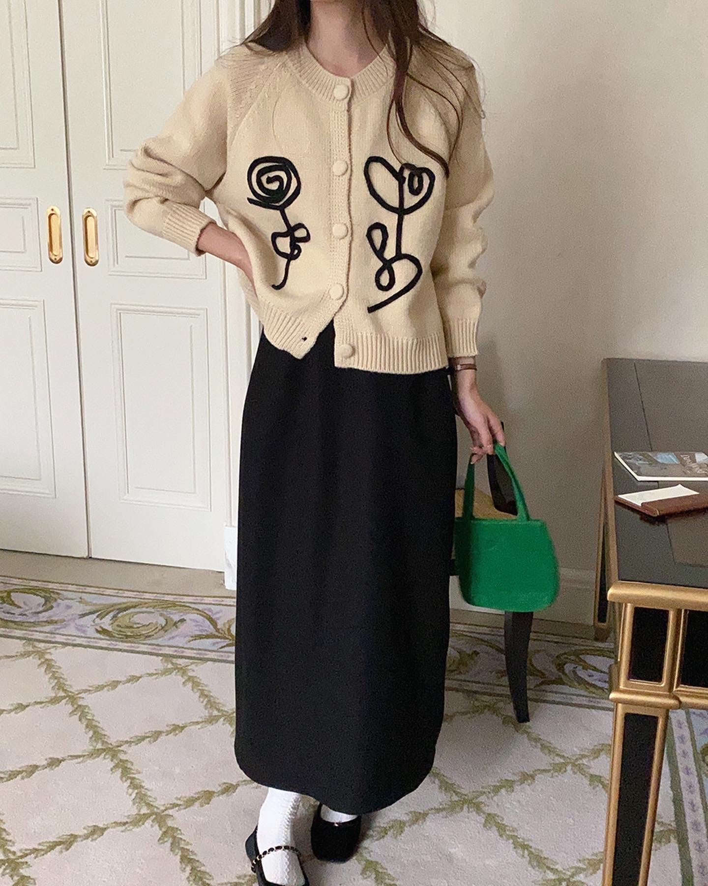 刺繍花花ジャケット