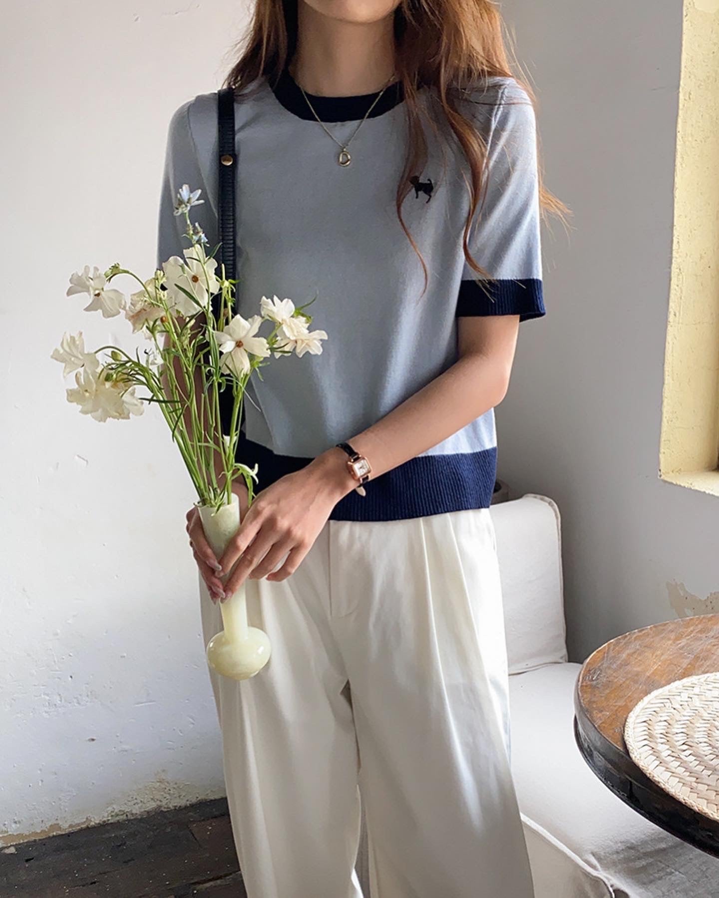 子犬ニットTシャツ