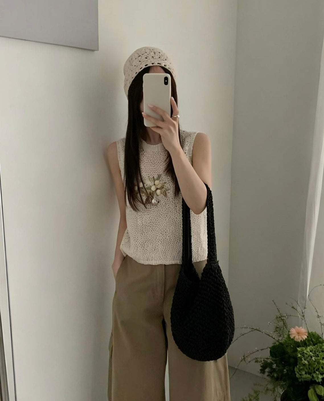 Macaron Floral Knit Vest