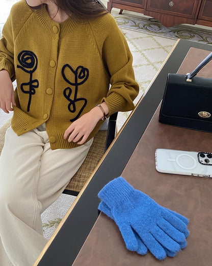 刺繍花花ジャケット