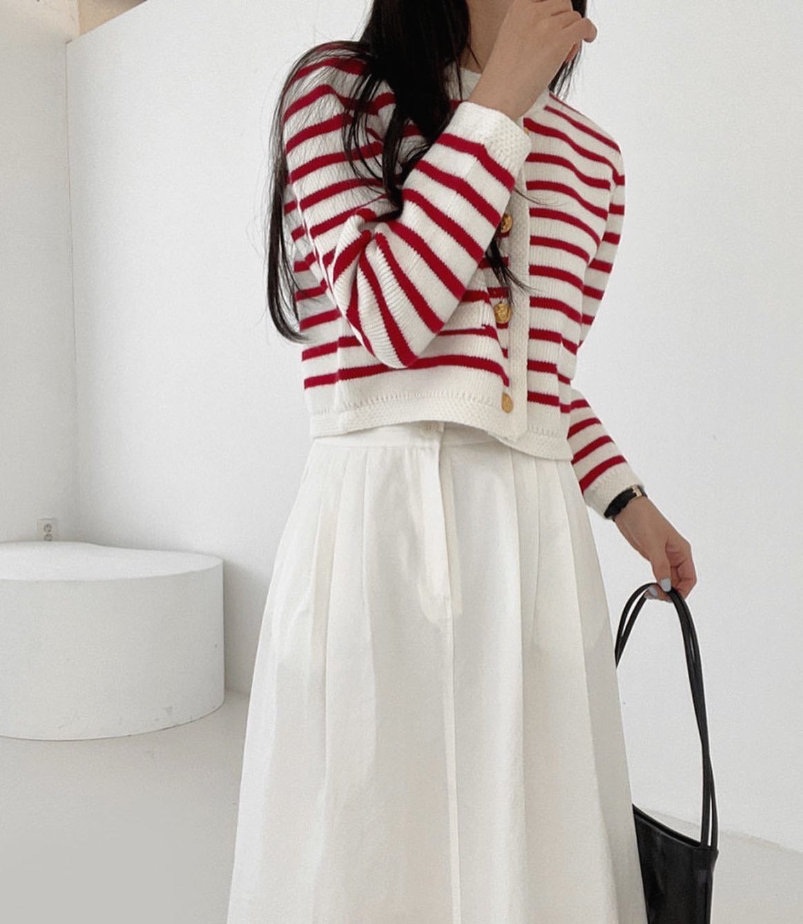 ボーダーニットカーディガン