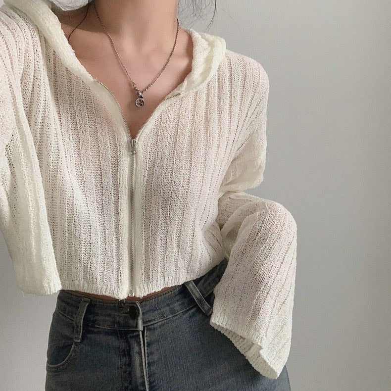 ショートジップアップニットジャケット