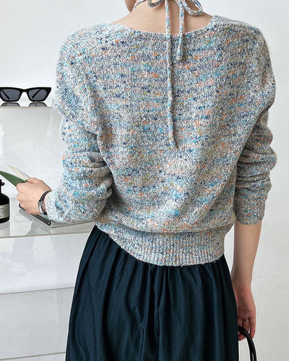 ハイネックフェイクレイヤードニットトップ