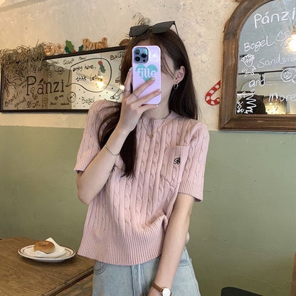 顯瘦針織短袖top