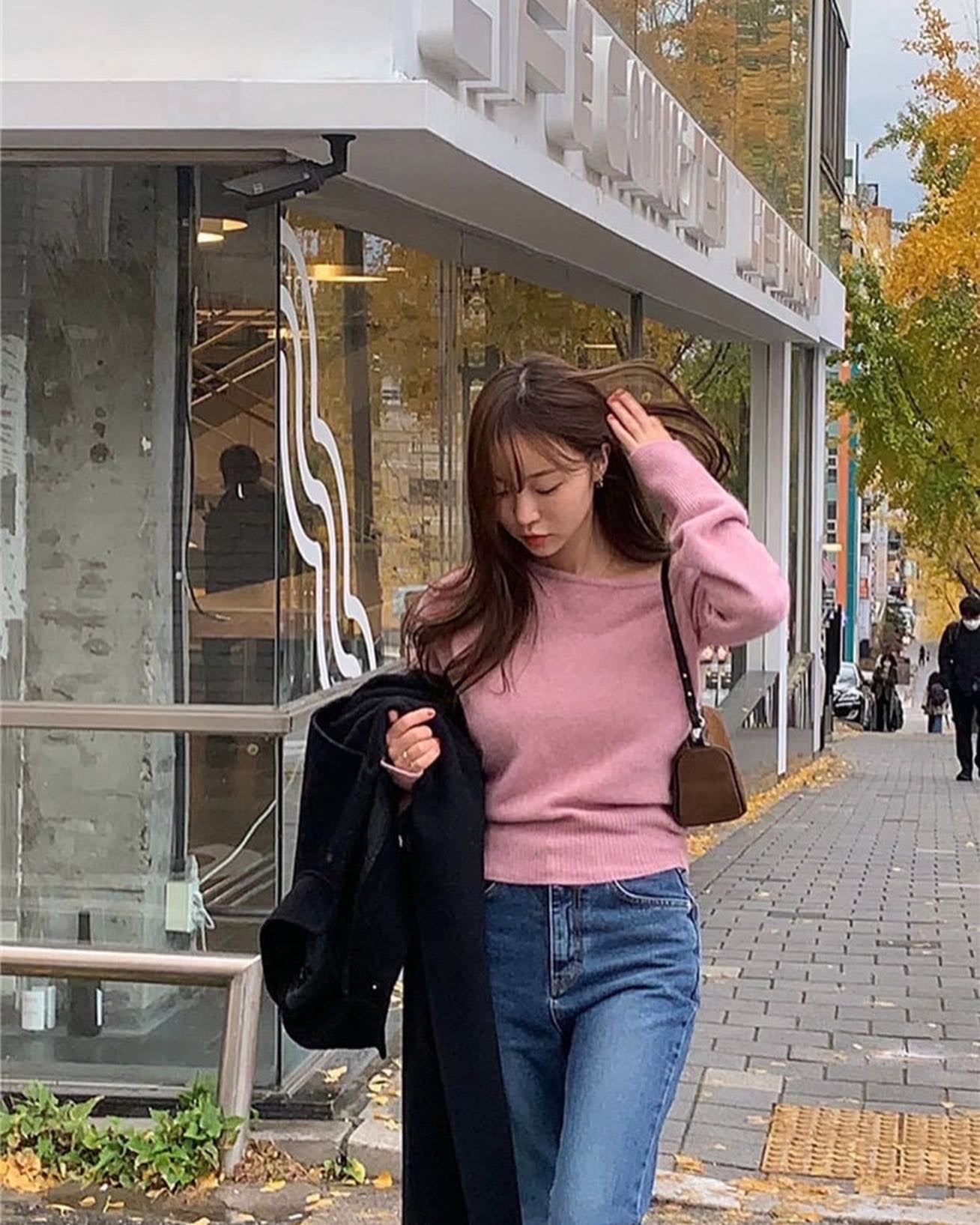 off shoulder針織冷杉top