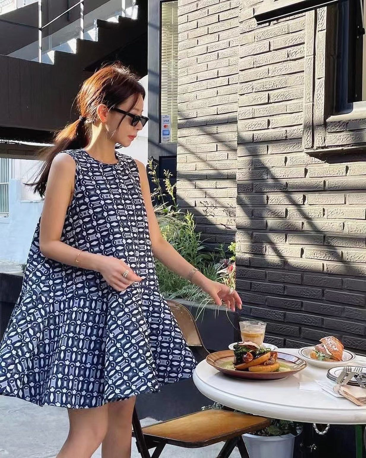 復古荷葉邊大擺裙