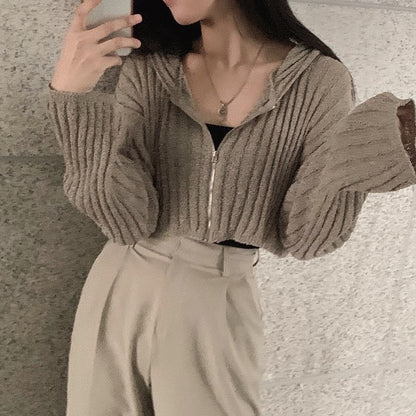 ショートジップアップニットジャケット