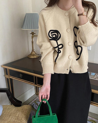 刺繍花花ジャケット