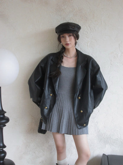 法式方領修腰連身裙