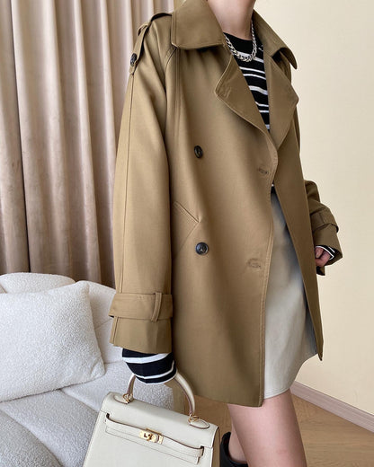 ダブルボタンベルトトレンチコート