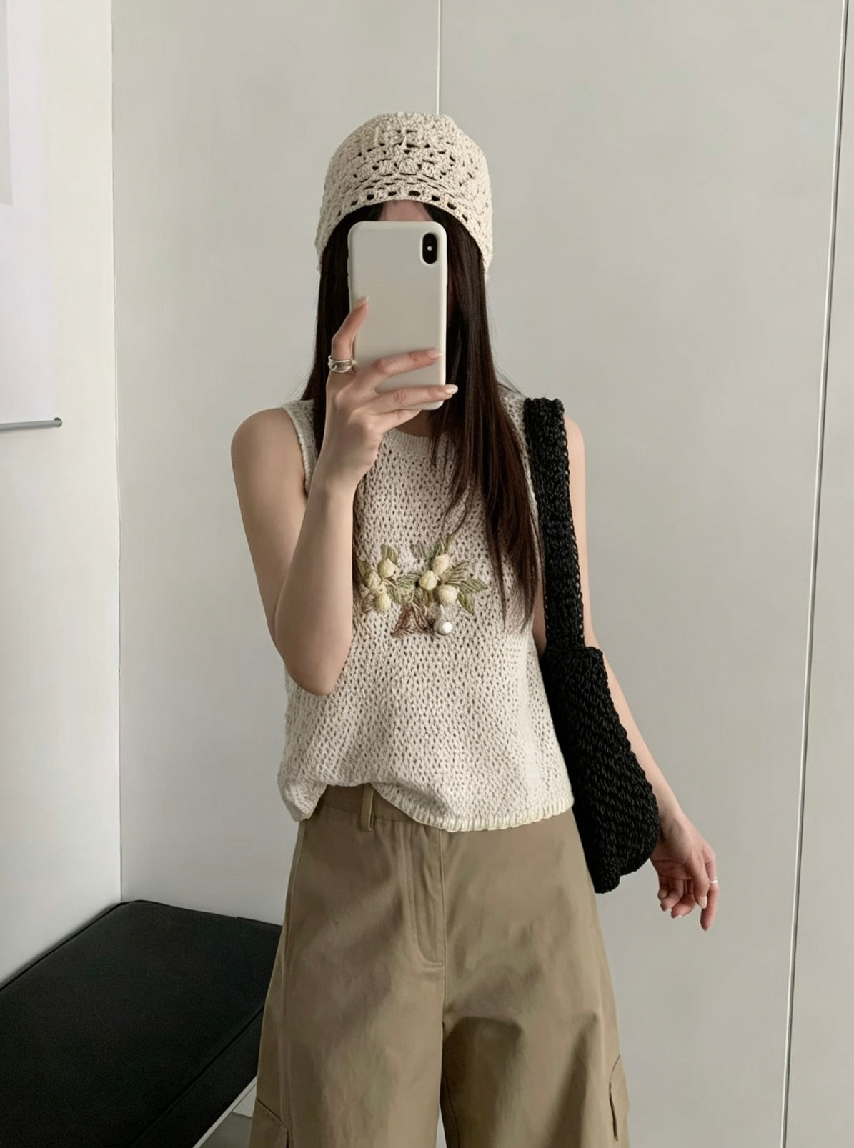Macaron Floral Knit Vest