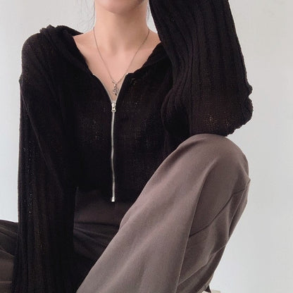 ショートジップアップニットジャケット