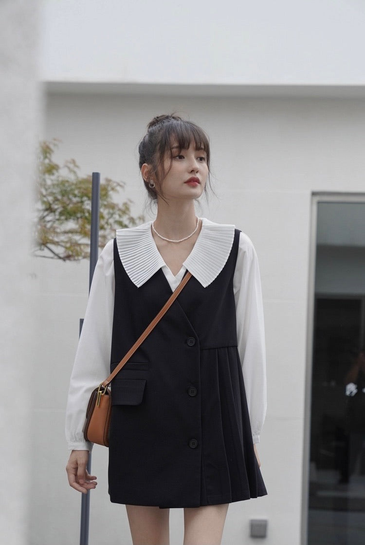 風琴領恤衫套裝裙