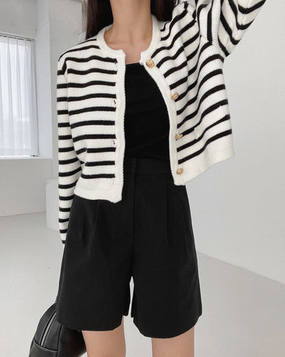 ボーダーニットカーディガン