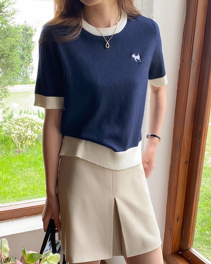 子犬ニットTシャツ