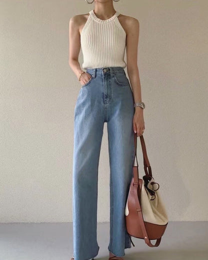 Halter Neck Knitted Vest