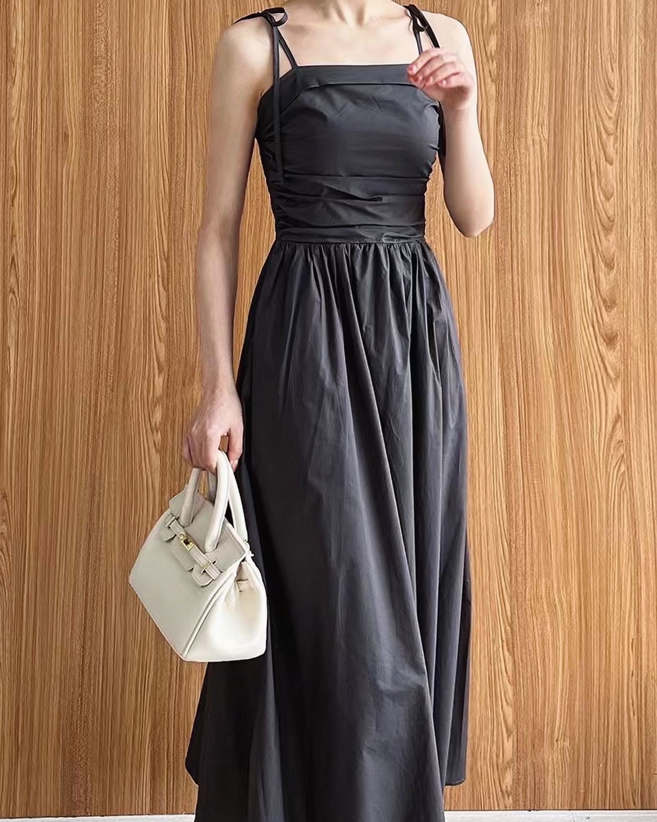 Pleated Suspender Dress