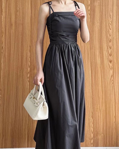 Pleated Suspender Dress