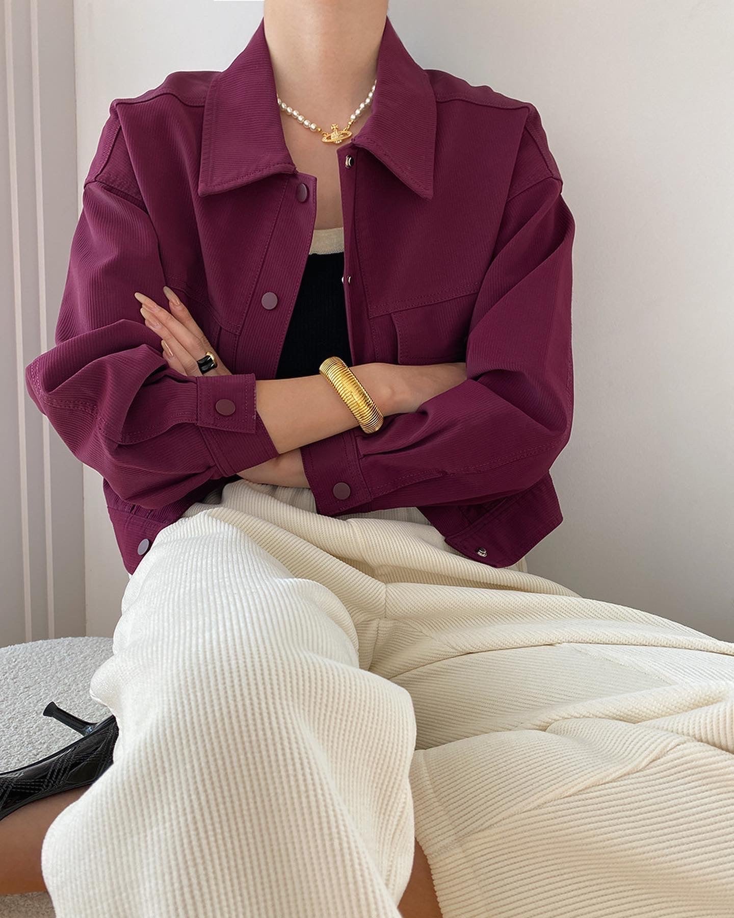 ワークウェア風ショートジャケット