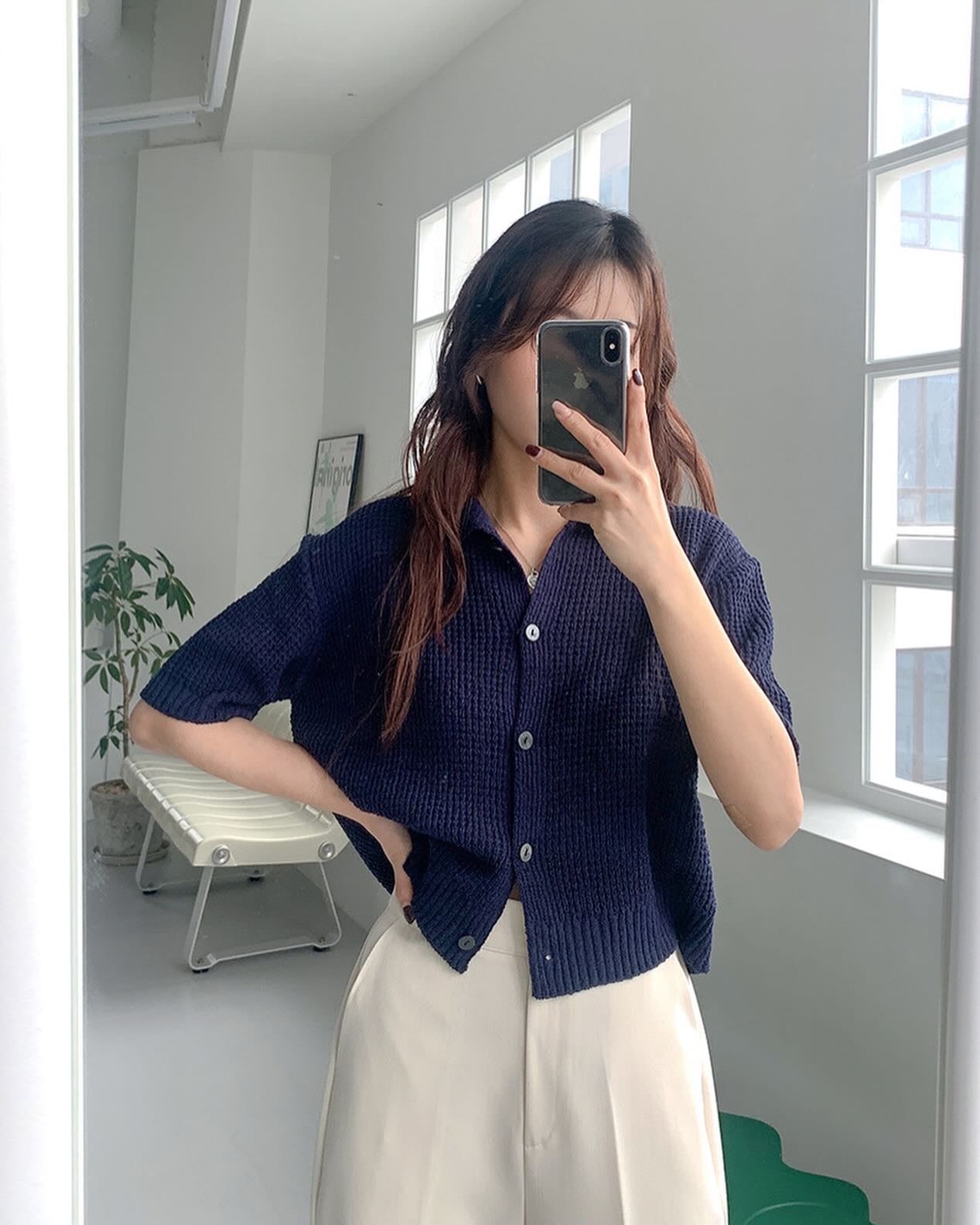 翻領針織開樓top