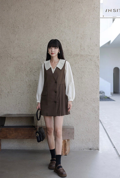 風琴領恤衫套裝裙