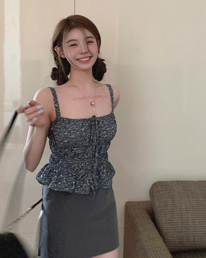 フローラル キャミソール トップ