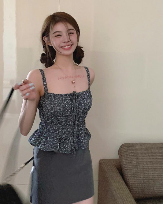 Floral Spaghetti Strap Tank Top