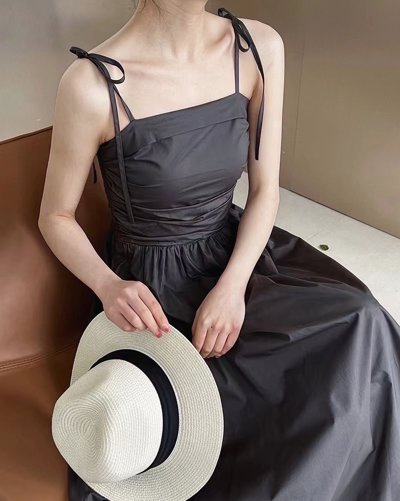 Pleated Suspender Dress