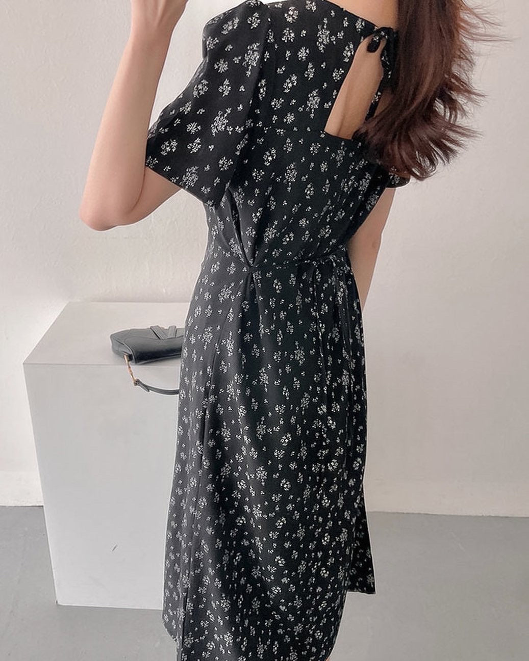 Floral Square Neck Dress